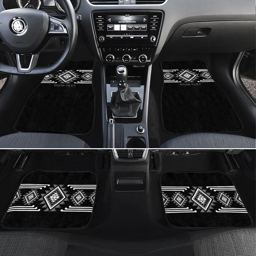 Aotearoa Atua Rehua Personalised Car Mats Maori God Of Healing Taniko Motifs LT14 Set 4pcs Grey - Polynesian Pride