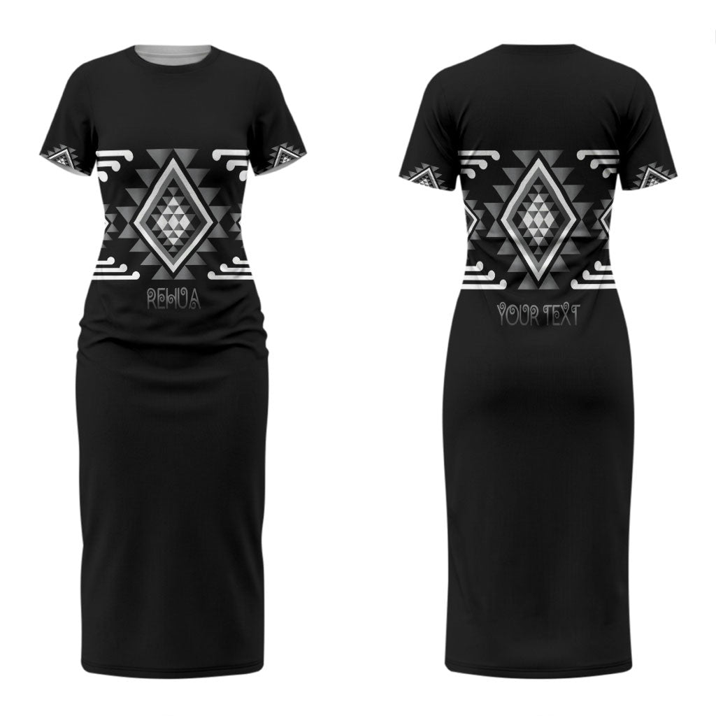 Aotearoa Atua Rehua Personalised Couples Matching Short Sleeve Bodycon Dress and Hawaiian Shirt Maori God Of Healing Taniko Motifs LT14 - Polynesian Pride