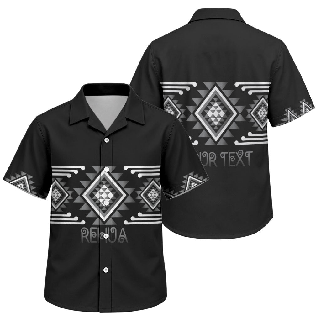 Aotearoa Atua Rehua Personalised Family Matching Summer Maxi Dress and Hawaiian Shirt Maori God Of Healing Taniko Motifs LT14 Son's Shirt Grey - Polynesian Pride