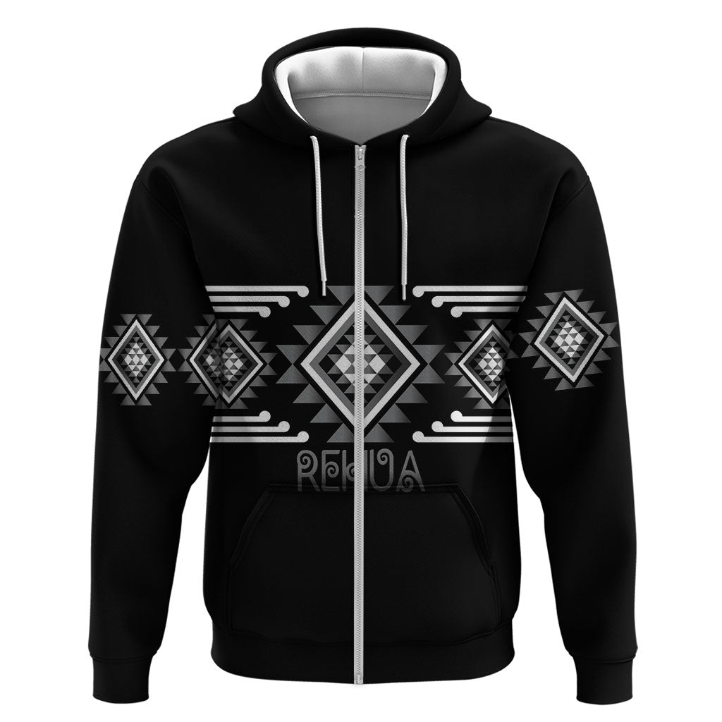 Aotearoa Atua Rehua Personalised Hoodie Maori God Of Healing Taniko Motifs LT14 Zip Hoodie Grey - Polynesian Pride