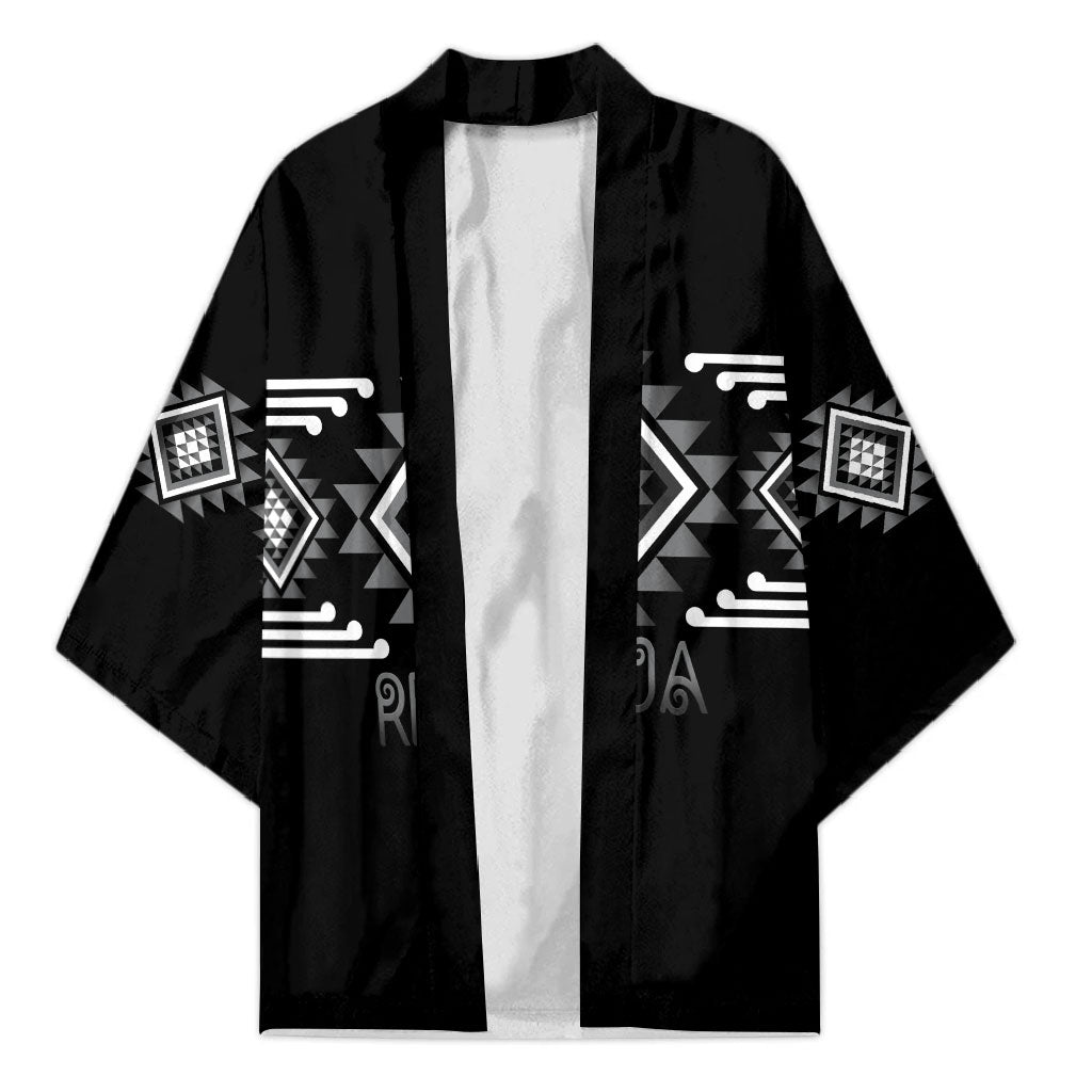 Aotearoa Atua Rehua Personalised Kimono Maori God Of Healing Taniko Motifs LT14 Unisex Grey - Polynesian Pride