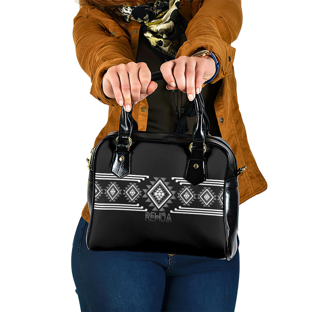 Aotearoa Atua Rehua Shoulder Handbag Maori God Of Healing Taniko Motifs LT14 One Size Grey - Polynesian Pride