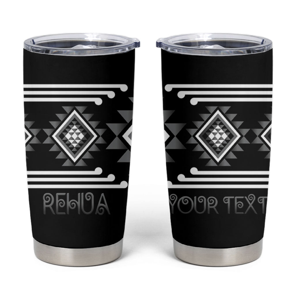 Aotearoa Atua Rehua Personalised Tumbler Cup Maori God Of Healing Taniko Motifs LT14 Grey - Polynesian Pride