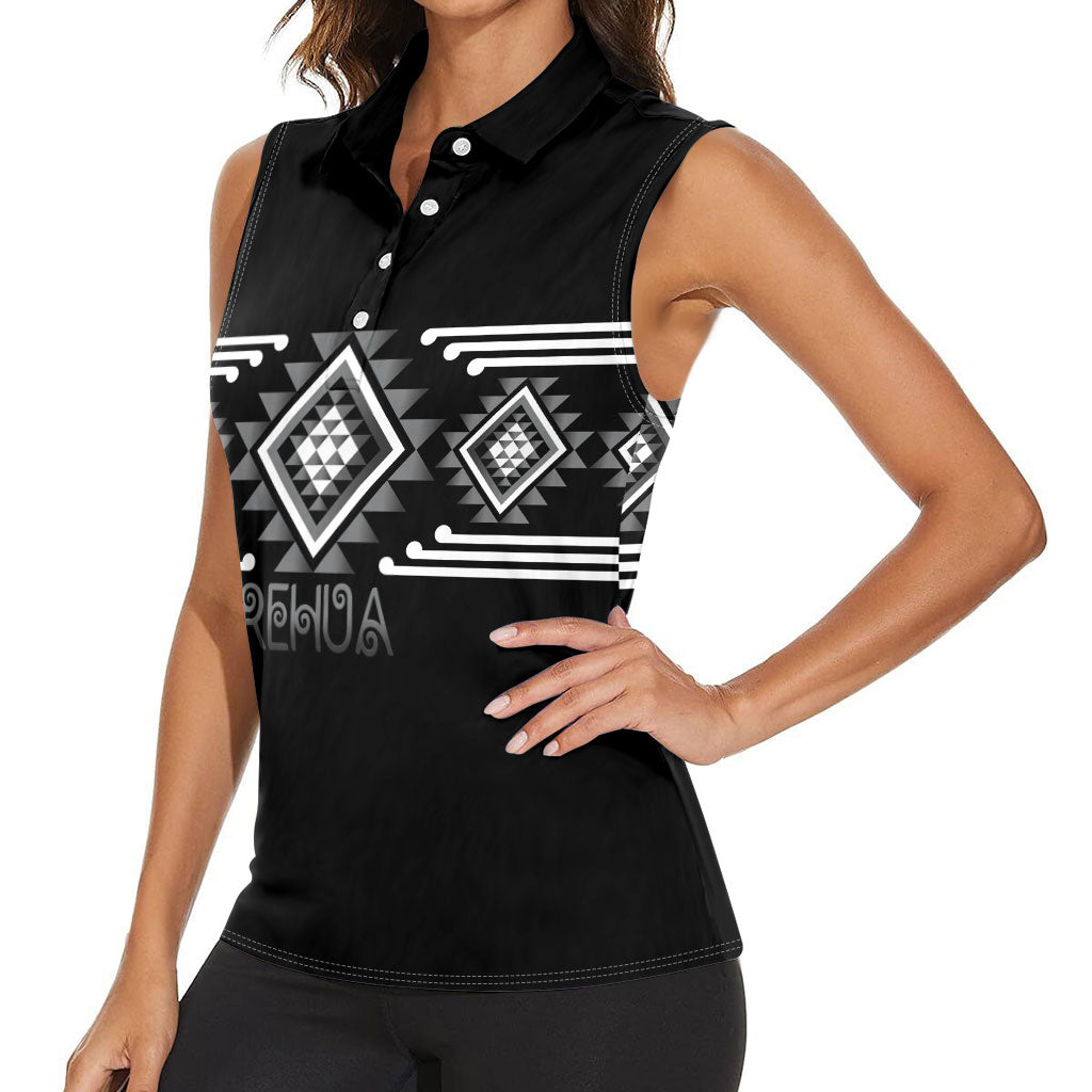 Aotearoa Atua Rehua Personalised Women Sleeveless Polo Shirt Maori God Of Healing Taniko Motifs LT14 - Polynesian Pride