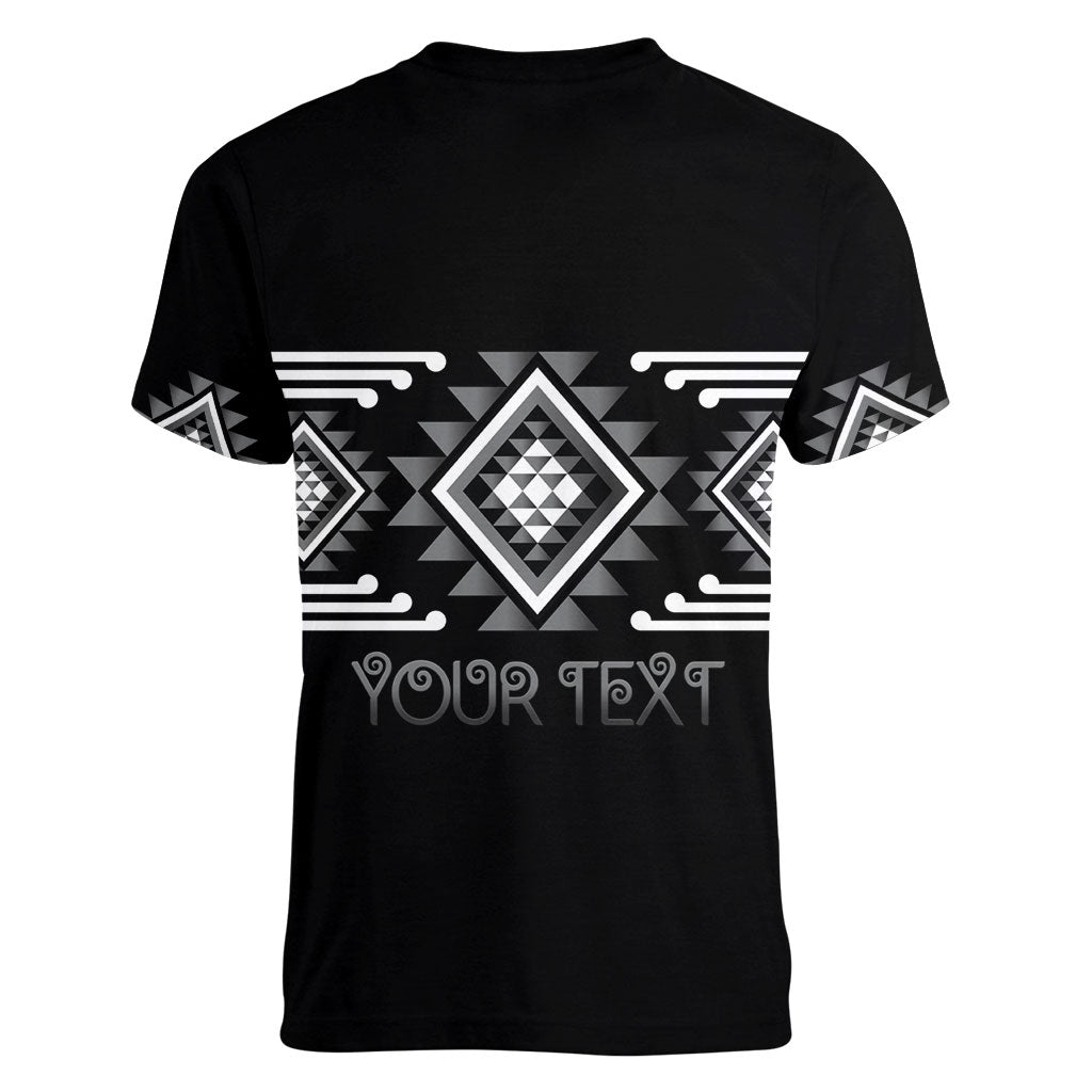 Aotearoa Atua Rehua Personalised Women V-Neck T-Shirt Maori God Of Healing Taniko Motifs LT14 - Polynesian Pride