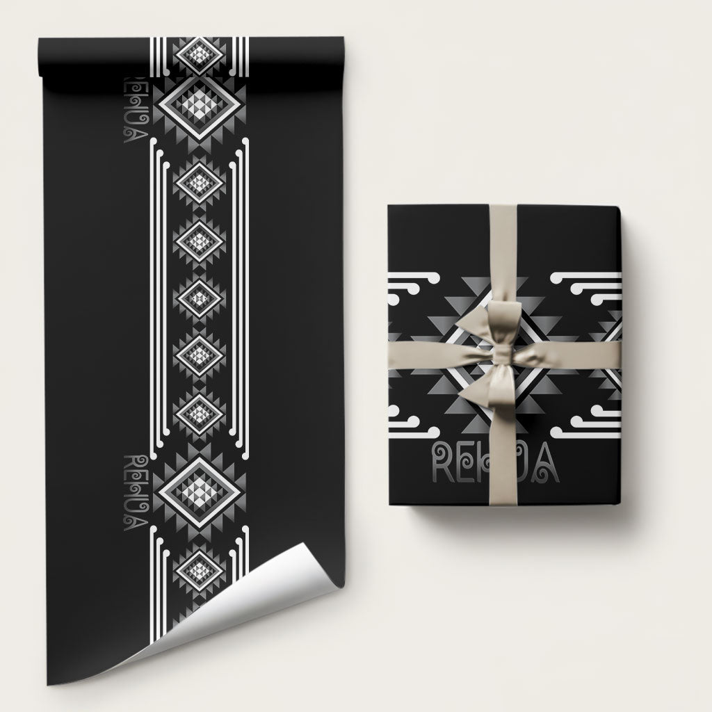 Aotearoa Atua Rehua Wrapping Paper Maori God Of Healing Taniko Motifs LT14 58" × 23" Grey - Polynesian Pride