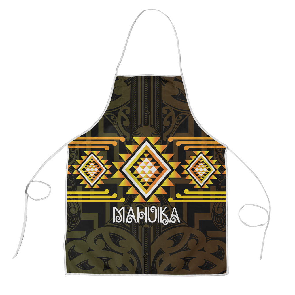 Aotearoa Atua Mahuika Apron Maori Goddess Of Fire Taniko Motifs LT14 Yellow - Polynesian Pride