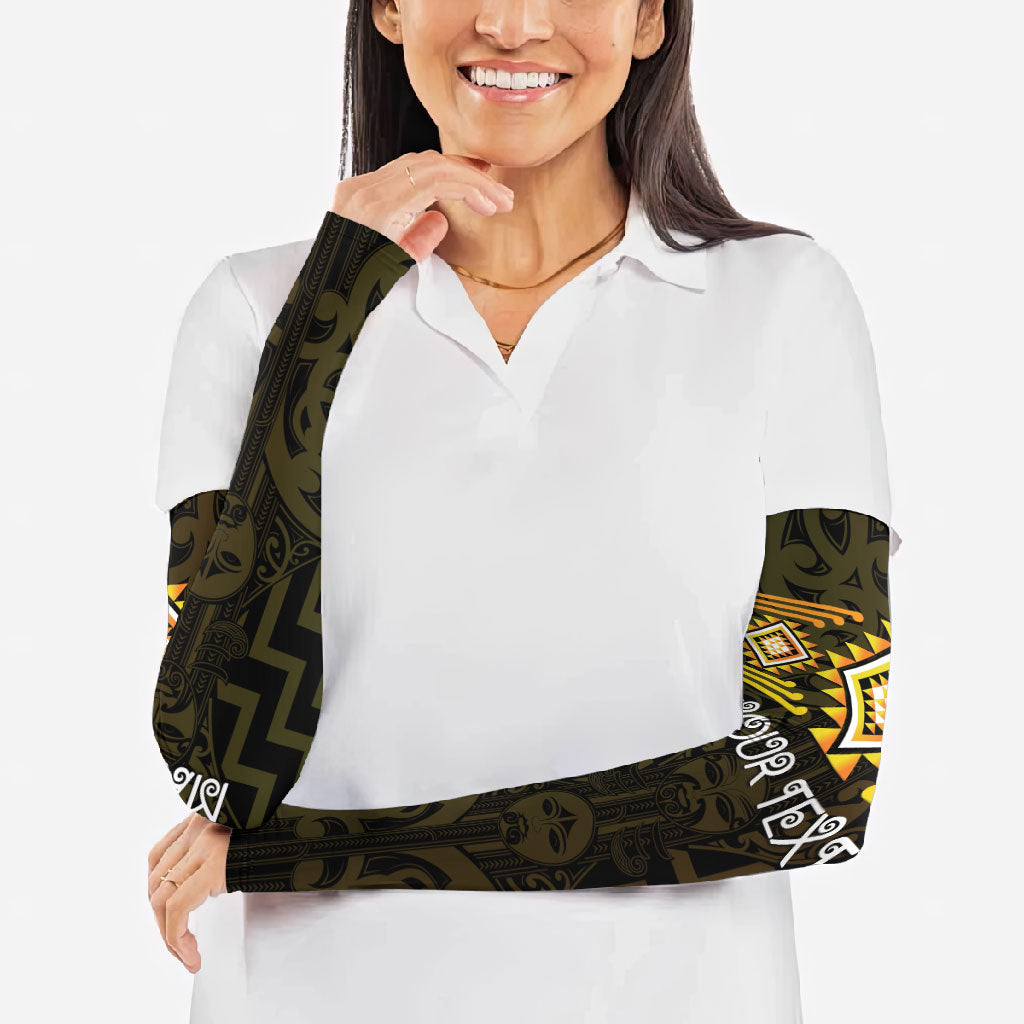 Aotearoa Atua Mahuika Personalised Arm Sleeves Maori Goddess Of Fire Taniko Motifs LT14 - Polynesian Pride