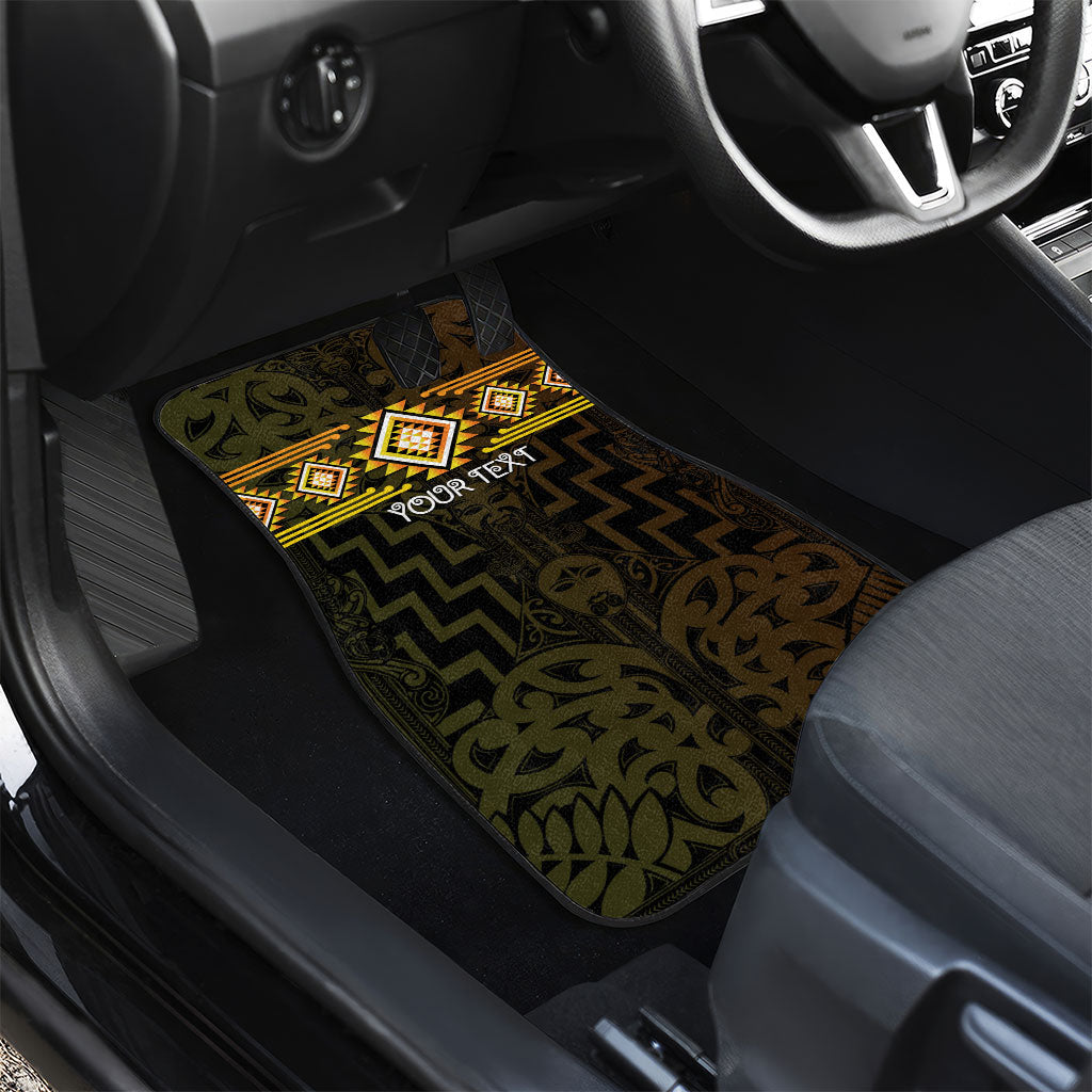 Aotearoa Atua Mahuika Personalised Car Mats Maori Goddess Of Fire Taniko Motifs LT14 - Polynesian Pride