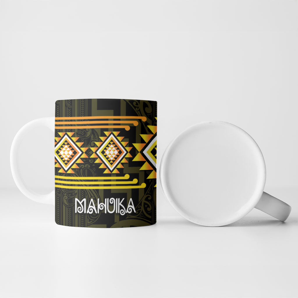 Aotearoa Atua Mahuika Personalised Ceramic Mug Maori Goddess Of Fire Taniko Motifs LT14 - Polynesian Pride