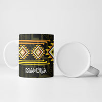 Aotearoa Atua Mahuika Personalised Ceramic Mug Maori Goddess Of Fire Taniko Motifs LT14 - Polynesian Pride