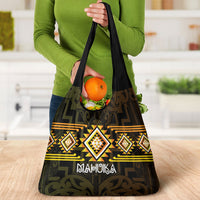 Aotearoa Atua Mahuika Grocery Bag Maori Goddess Of Fire Taniko Motifs LT14 - Polynesian Pride