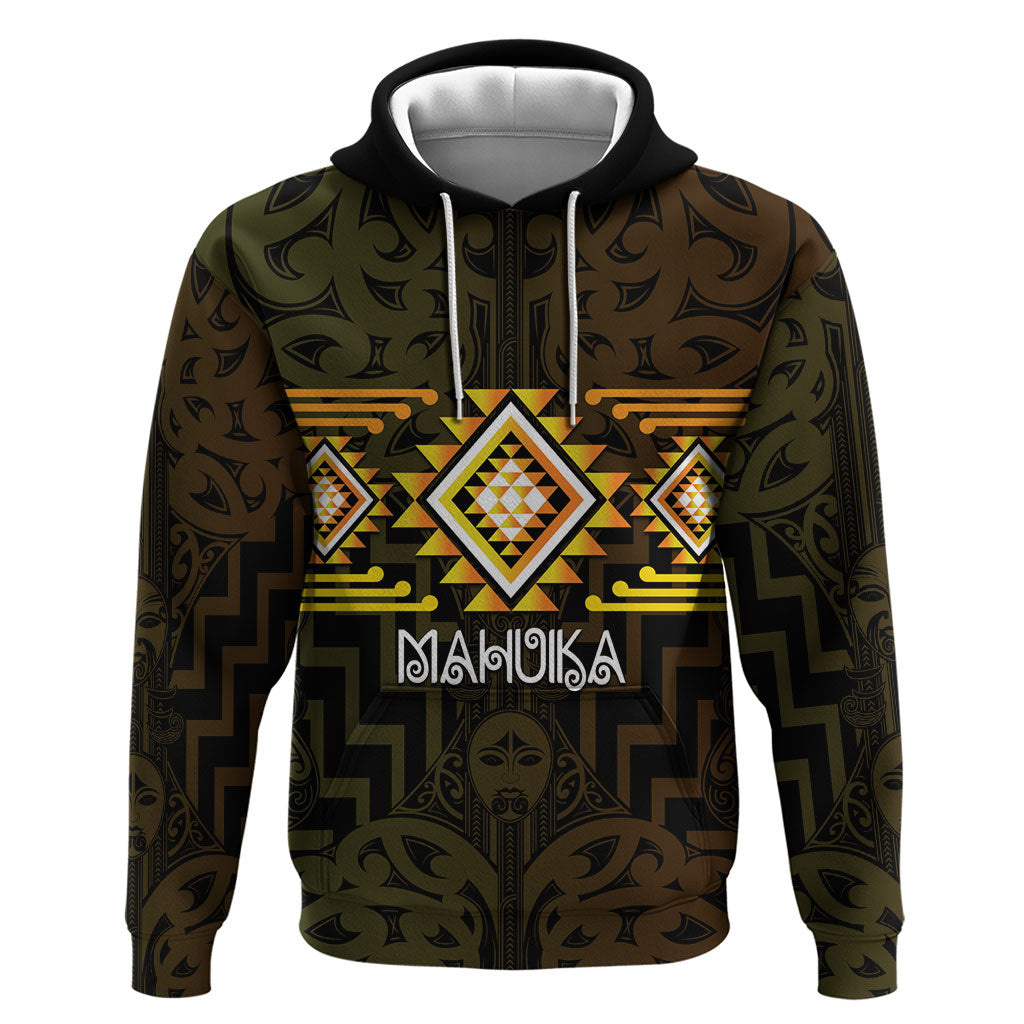 Aotearoa Atua Mahuika Personalised Hoodie Maori Goddess Of Fire Taniko Motifs LT14 Pullover Hoodie Yellow - Polynesian Pride