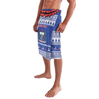 Personalised Toa Samoa Rugby Christmas Lavalava Ula Fala Samoan Pattern Blue - Polynesian Pride