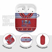 Toa Samoa Rugby Christmas AirPods Case Ula Fala Samoan Pattern Red - Polynesian Pride