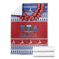 Toa Samoa Rugby Christmas Blanket Ula Fala Samoan Pattern Red - Polynesian Pride