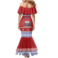 Personalised Toa Samoa Rugby Christmas Family Matching Mermaid Dress and Hawaiian Shirt Ula Fala Samoan Pattern Red - Polynesian Pride