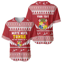 Personalised Tonga Rugby Christmas Baseball Jersey Mate Maa Tonga Ngatu Pattern - Polynesian Pride