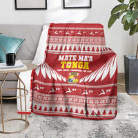 Tonga Rugby Christmas Blanket Mate Maa Tonga Ngatu Pattern - Polynesian Pride