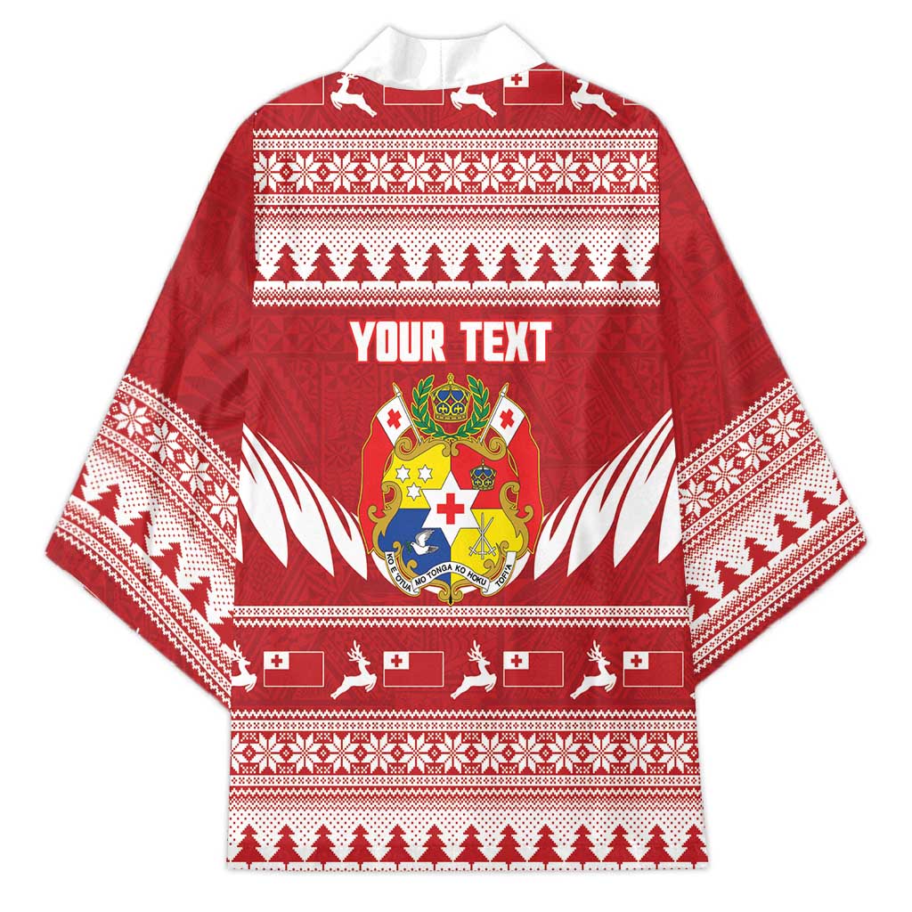 Personalised Tonga Rugby Christmas Kimono Mate Maa Tonga Ngatu Pattern - Polynesian Pride