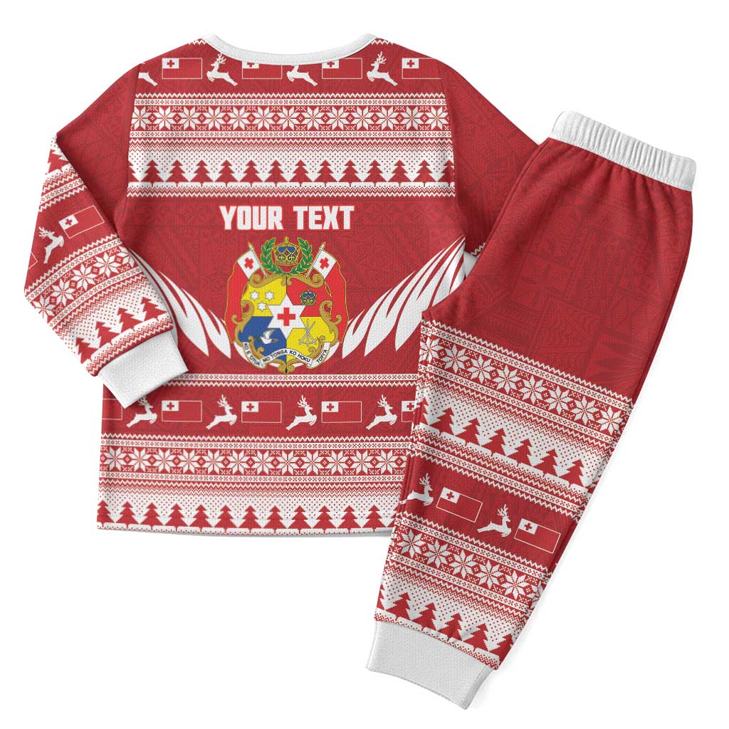 Personalised Tonga Rugby Christmas Pajama Set Mate Maa Tonga Ngatu Pattern - Polynesian Pride