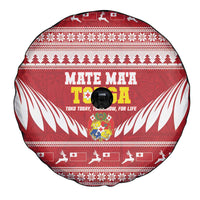 Tonga Rugby Christmas Spare Tire Cover Mate Maa Tonga Ngatu Pattern - Polynesian Pride