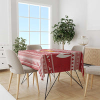 Tonga Rugby Christmas Tablecloth Mate Maa Tonga Ngatu Pattern - Polynesian Pride