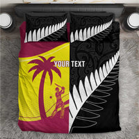 New Zealand and West Indies Cricket Custom Bedding Set Black Cap Windies Together - Polynesian Pride
