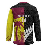 New Zealand and West Indies Cricket Custom Hockey Jersey Black Cap Windies Together - Polynesian Pride