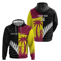 New Zealand and West Indies Cricket Custom Hoodie Black Cap Windies Together - Polynesian Pride