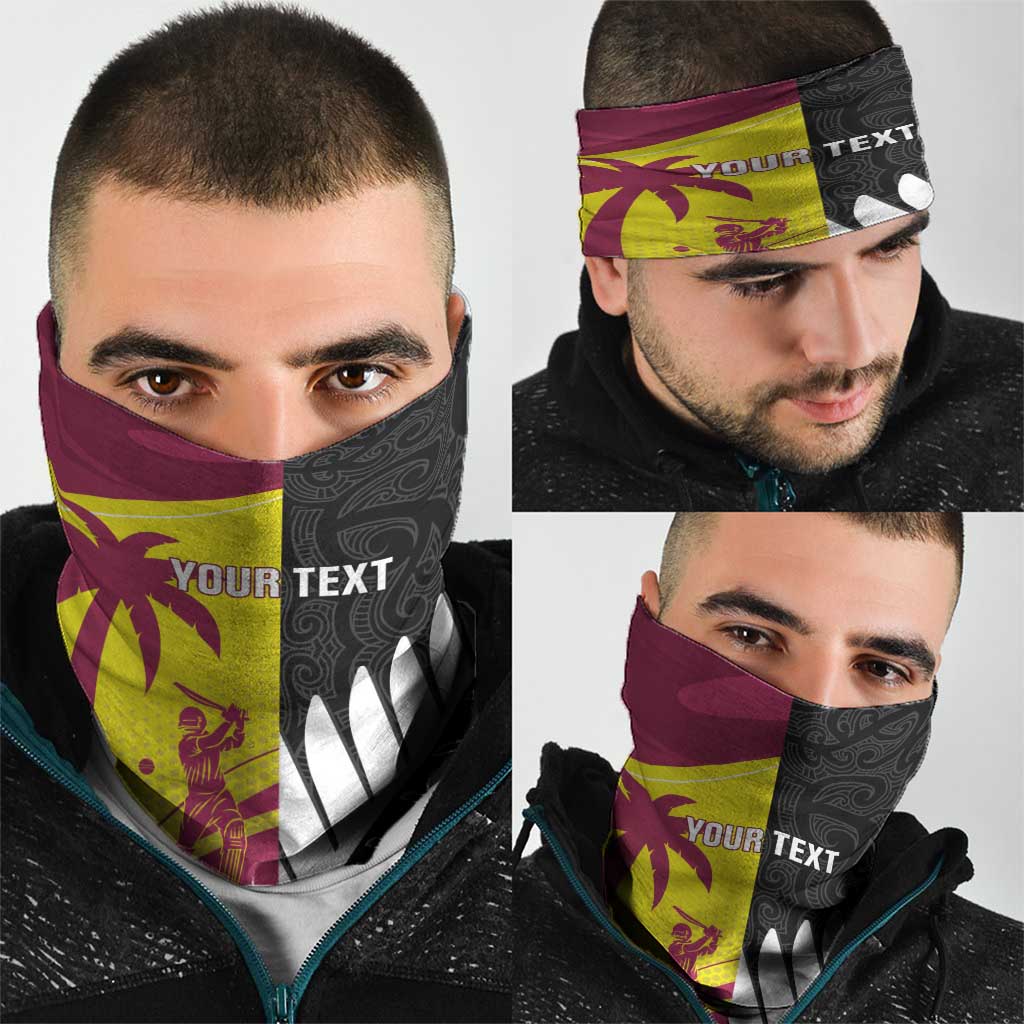 New Zealand and West Indies Cricket Custom Neck Gaiter Black Cap Windies Together - Polynesian Pride
