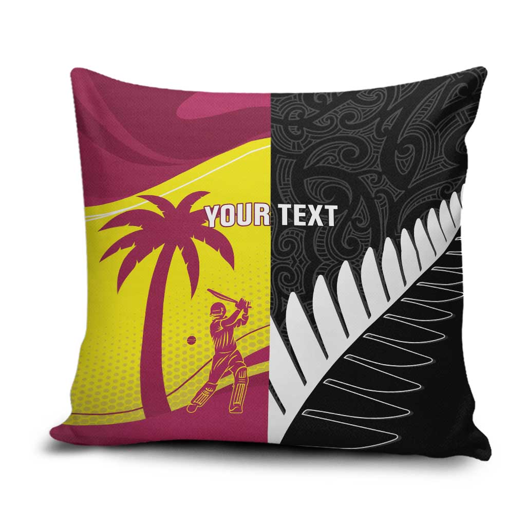 New Zealand and West Indies Cricket Custom Pillow Cover Black Cap Windies Together - Polynesian Pride