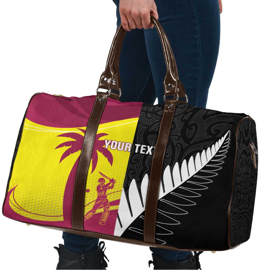 New Zealand and West Indies Cricket Custom Travel Bag Black Cap Windies Together - Polynesian Pride