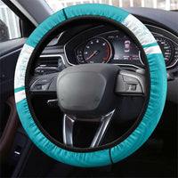 New Zealand Silver Fern Cricket Steering Wheel Cover Black Cap Teal Maori Pattern - Polynesian Pride