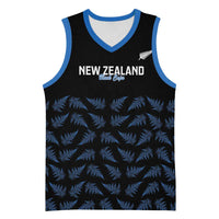 New Zealand Silver Fern Cricket Custom Basketball Jersey Black Cap T20 Version - Polynesian Pride