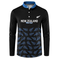 New Zealand Silver Fern Cricket Custom Button Sweatshirt Black Cap T20 Version - Polynesian Pride