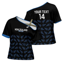 New Zealand Silver Fern Cricket Custom Cross Shoulder Shirt Black Cap T20 Version - Polynesian Pride