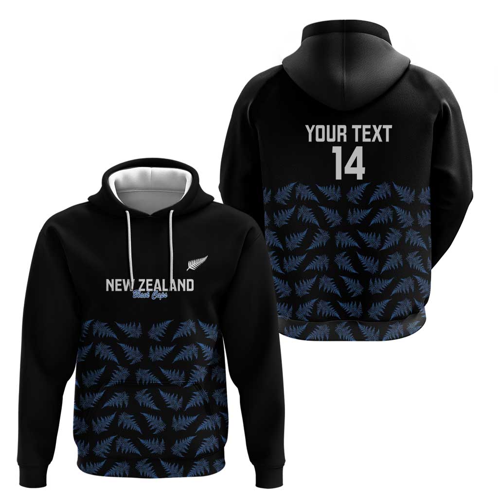 New Zealand Silver Fern Cricket Custom Hoodie Black Cap T20 Version - Polynesian Pride