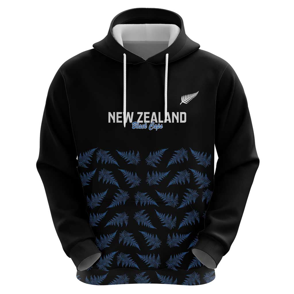 New Zealand Silver Fern Cricket Custom Hoodie Black Cap T20 Version - Polynesian Pride