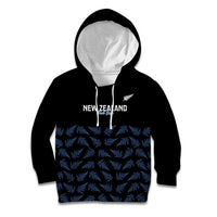 New Zealand Silver Fern Cricket Custom Kid Hoodie Black Cap T20 Version LT14 Hoodie Black - Polynesian Pride