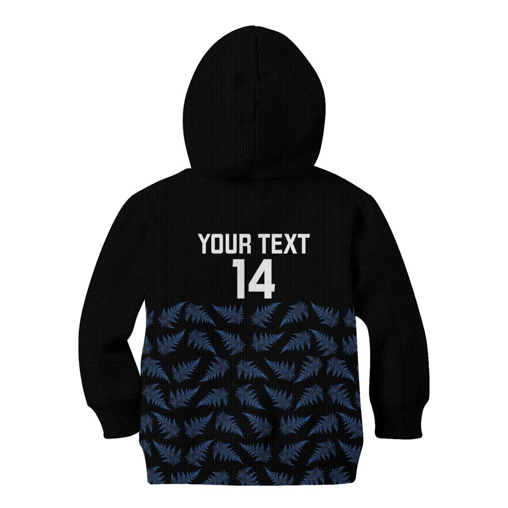 New Zealand Silver Fern Cricket Custom Kid Hoodie Black Cap T20 Version LT14 - Polynesian Pride