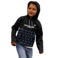 New Zealand Silver Fern Cricket Custom Kid Hoodie Black Cap T20 Version LT14 - Polynesian Pride