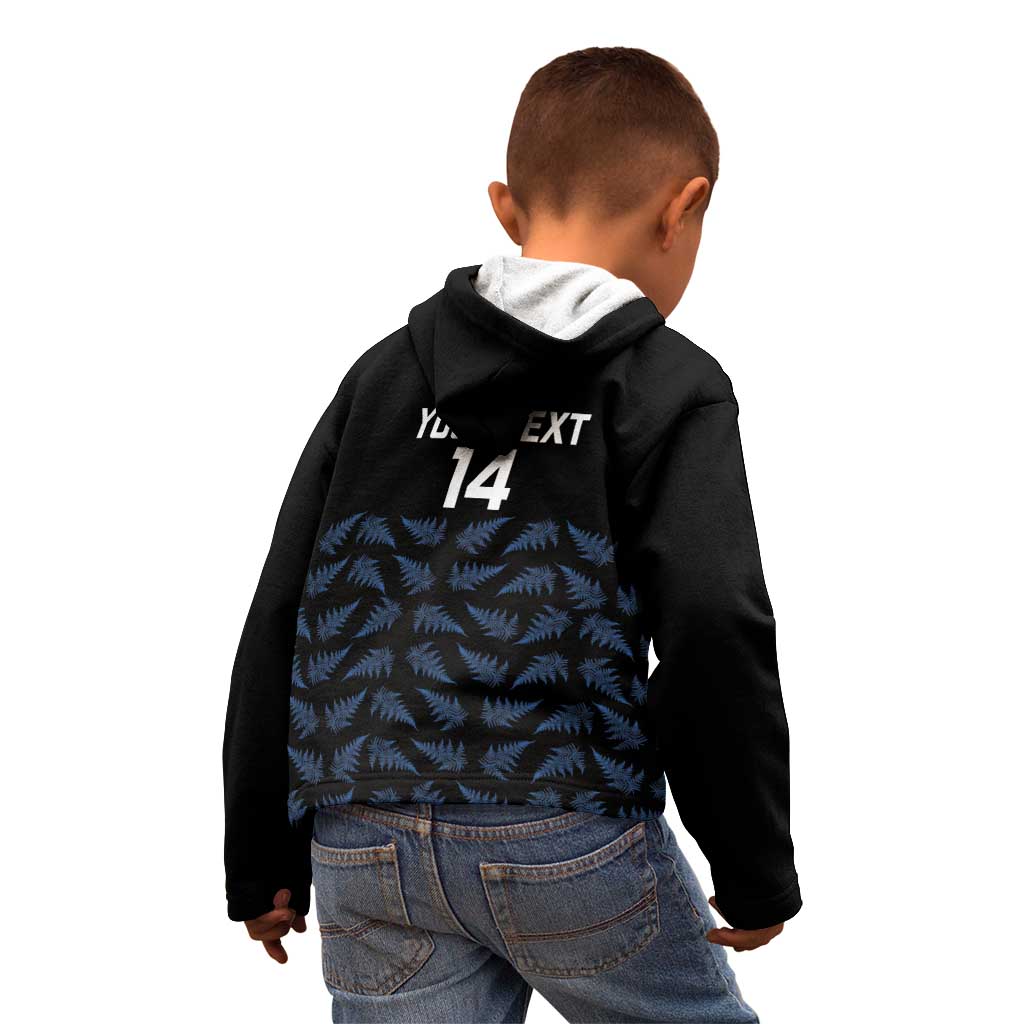 New Zealand Silver Fern Cricket Custom Kid Hoodie Black Cap T20 Version LT14 - Polynesian Pride