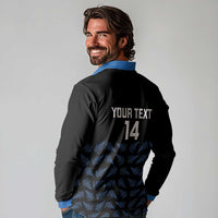 New Zealand Silver Fern Cricket Custom Long Sleeve Polo Shirt Black Cap T20 Version LT14 - Polynesian Pride