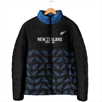 New Zealand Silver Fern Cricket Custom Padded Jacket Black Cap T20 Version - Polynesian Pride