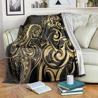 Gold And Black Aoteara Horse Racing Blanket NZ Maori Pattern
