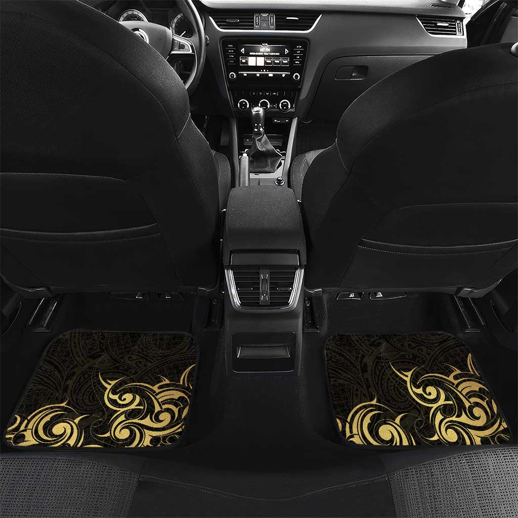 Gold And Black Aoteara Horse Racing Car Mats NZ Maori Pattern