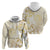 Gold And White Aoteara Horse Racing Hoodie NZ Maori Pattern