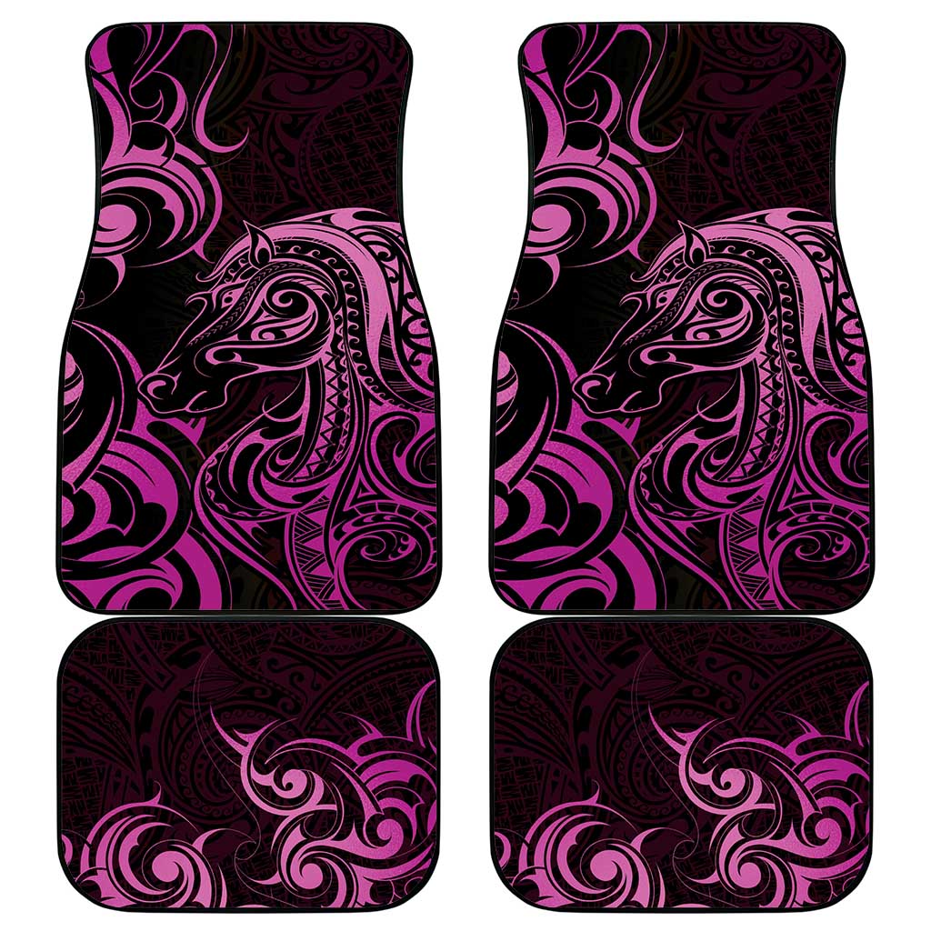 Pink Aoteara Horse Racing Car Mats NZ Maori Pattern