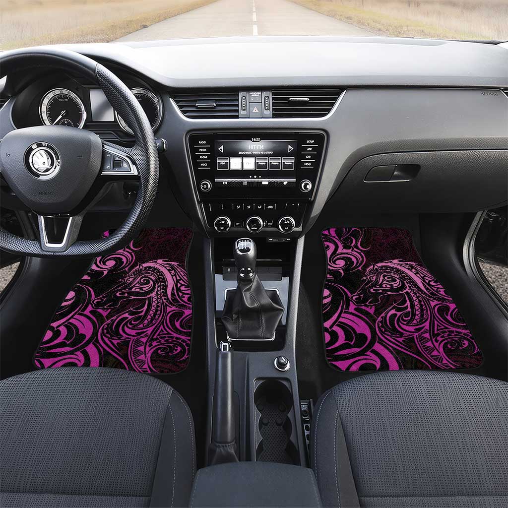 Pink Aoteara Horse Racing Car Mats NZ Maori Pattern